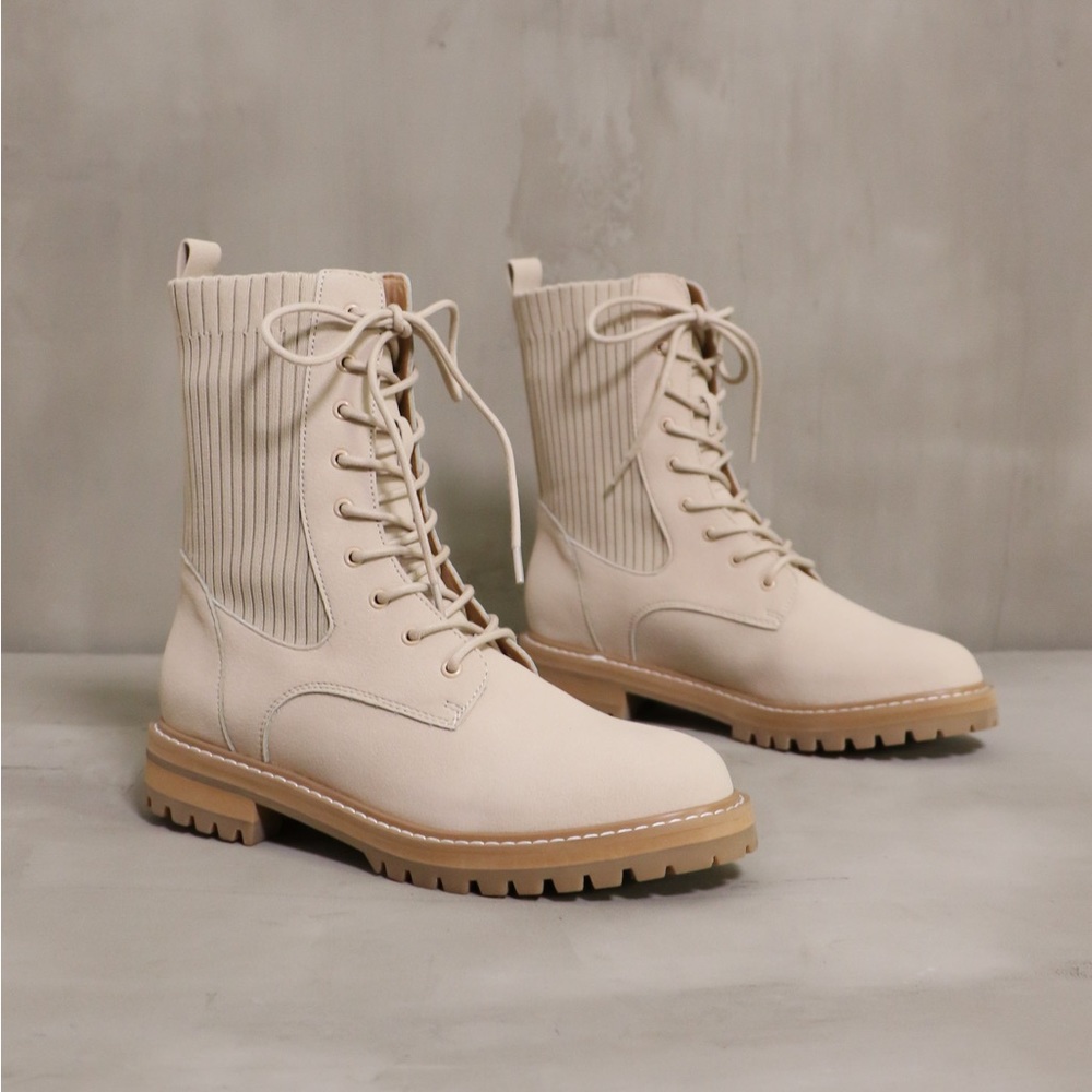 NWT Cute Low Boot with Sweater Panels
